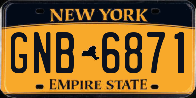 NY license plate GNB6871