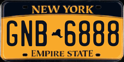 NY license plate GNB6888