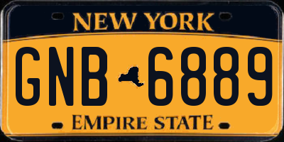 NY license plate GNB6889