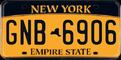 NY license plate GNB6906