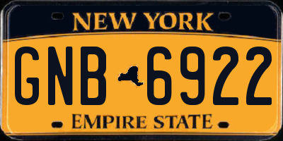 NY license plate GNB6922