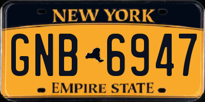 NY license plate GNB6947
