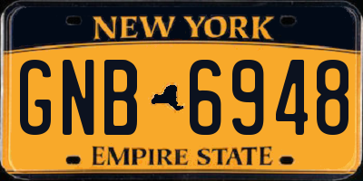 NY license plate GNB6948