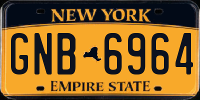 NY license plate GNB6964