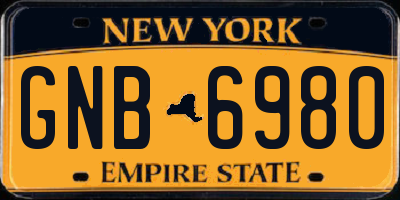 NY license plate GNB6980