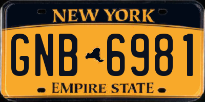 NY license plate GNB6981