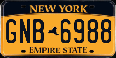 NY license plate GNB6988