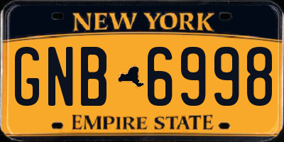 NY license plate GNB6998