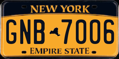 NY license plate GNB7006