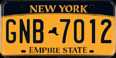 NY license plate GNB7012