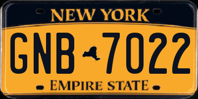 NY license plate GNB7022
