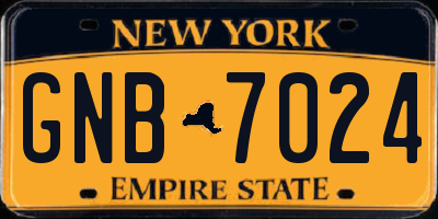 NY license plate GNB7024