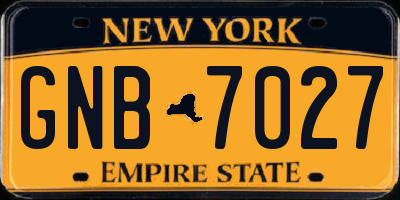 NY license plate GNB7027