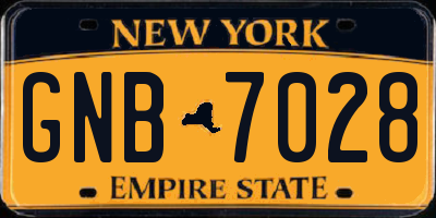 NY license plate GNB7028