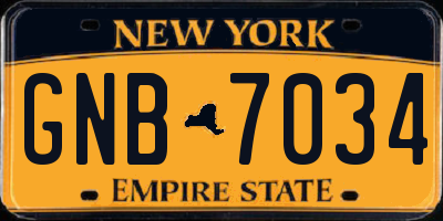 NY license plate GNB7034