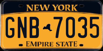 NY license plate GNB7035