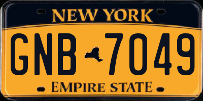 NY license plate GNB7049