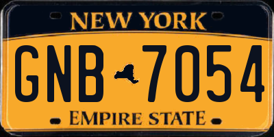 NY license plate GNB7054