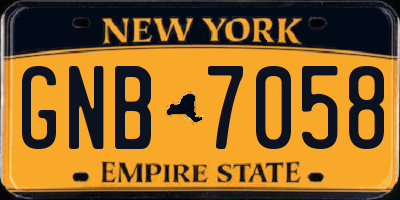 NY license plate GNB7058