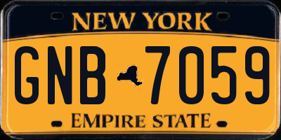 NY license plate GNB7059