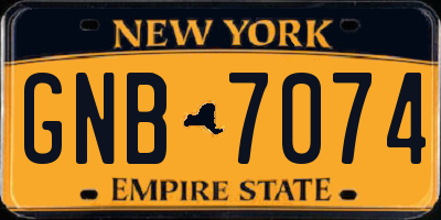 NY license plate GNB7074
