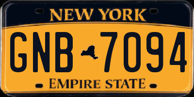 NY license plate GNB7094