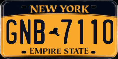 NY license plate GNB7110