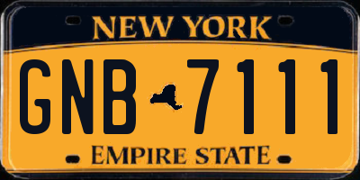 NY license plate GNB7111