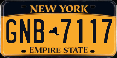 NY license plate GNB7117