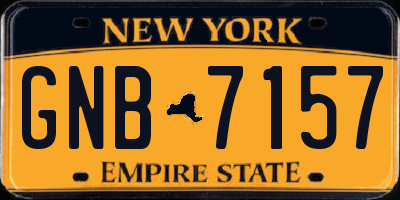 NY license plate GNB7157