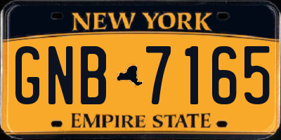 NY license plate GNB7165