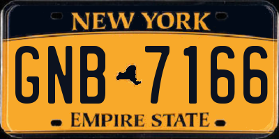 NY license plate GNB7166