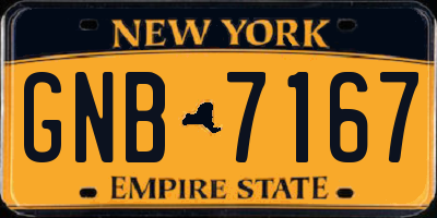 NY license plate GNB7167