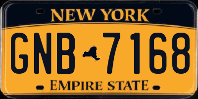 NY license plate GNB7168