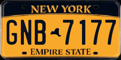 NY license plate GNB7177