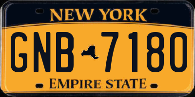 NY license plate GNB7180