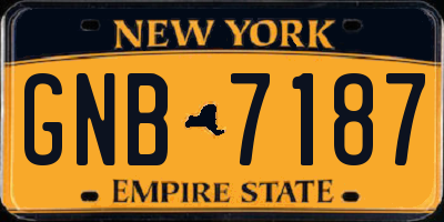 NY license plate GNB7187