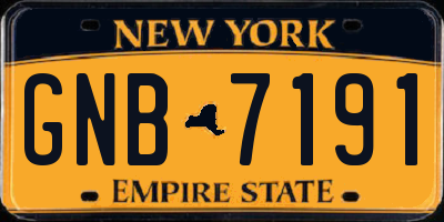 NY license plate GNB7191