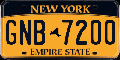 NY license plate GNB7200