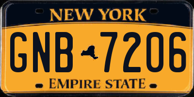 NY license plate GNB7206