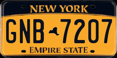 NY license plate GNB7207