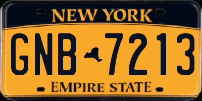 NY license plate GNB7213