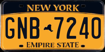NY license plate GNB7240