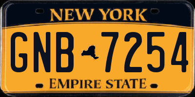 NY license plate GNB7254