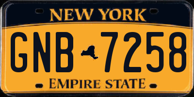NY license plate GNB7258