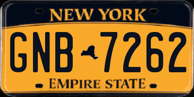 NY license plate GNB7262