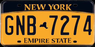 NY license plate GNB7274