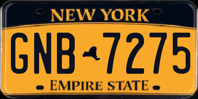 NY license plate GNB7275