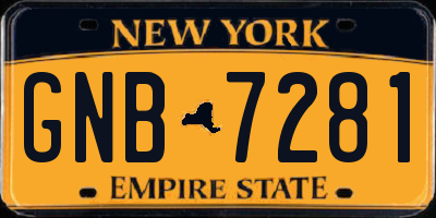 NY license plate GNB7281
