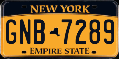 NY license plate GNB7289